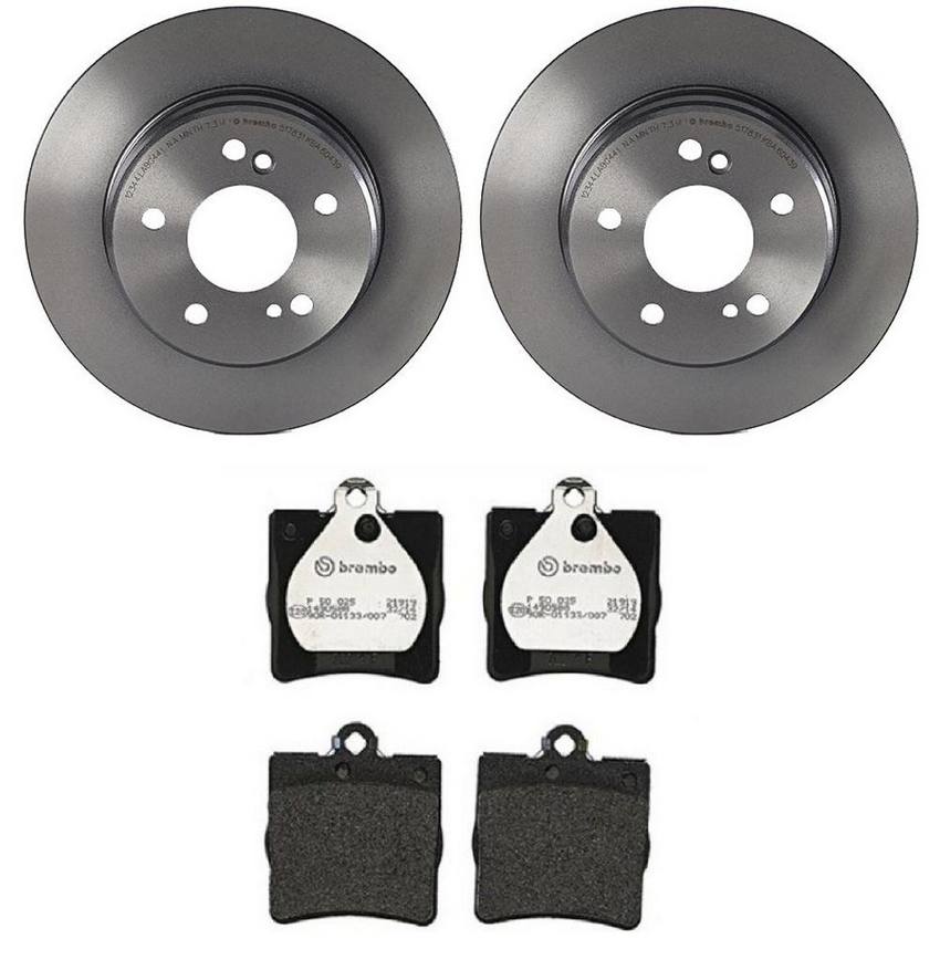 Mercedes Brembo Brakes Kit - Pads and Rotors Rear (278mm) (Low-Met) 004420172041 - Brembo 1539275KIT